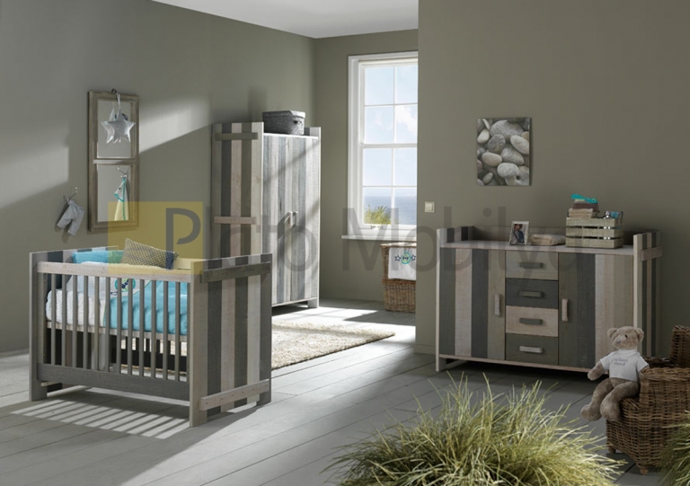 Ahşap Eskitme Bebek Odası Takımı BOT028 Plato Mobilya