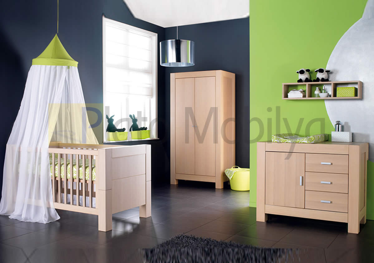 Ahşap Eskitme Bebek Odası Takımı BOT028 Plato Mobilya