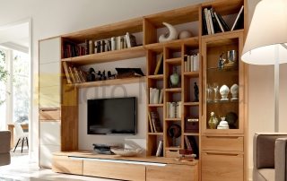 Dolaplı ve Kitaplıklı Ahşap Tv Ünitesi TU-024