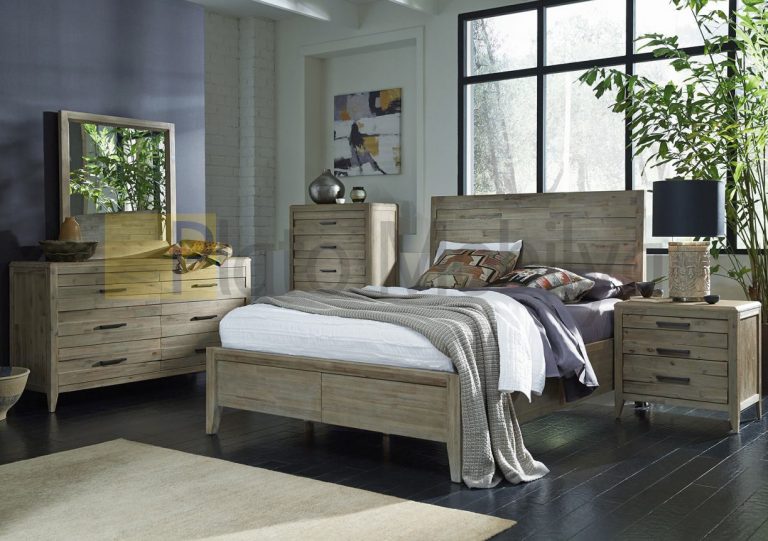 Çift Kişilik Ahşap Yatak YOT026 Plato Mobilya